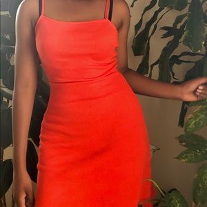 Blood orange square neck dress 🍊